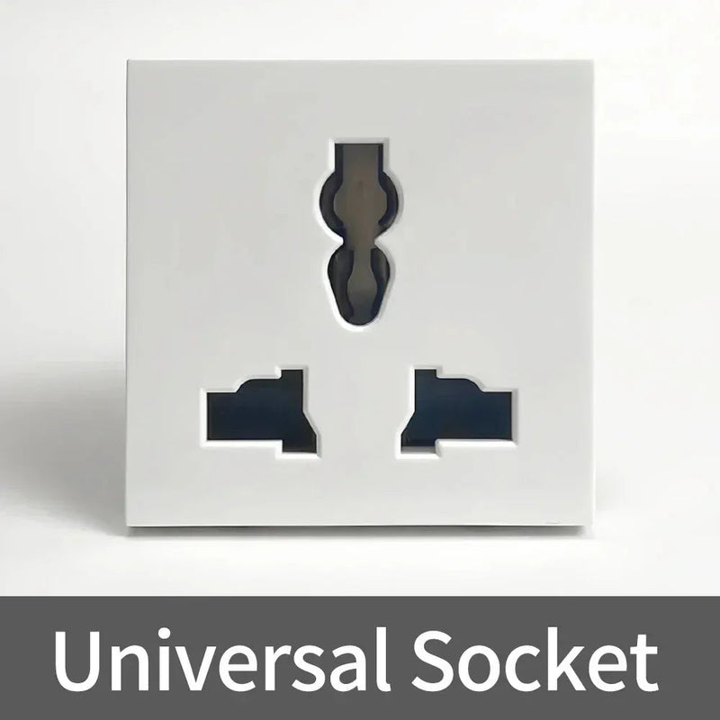 Universal 8mm Stainless Steel Wall Power Socket - Shakespear