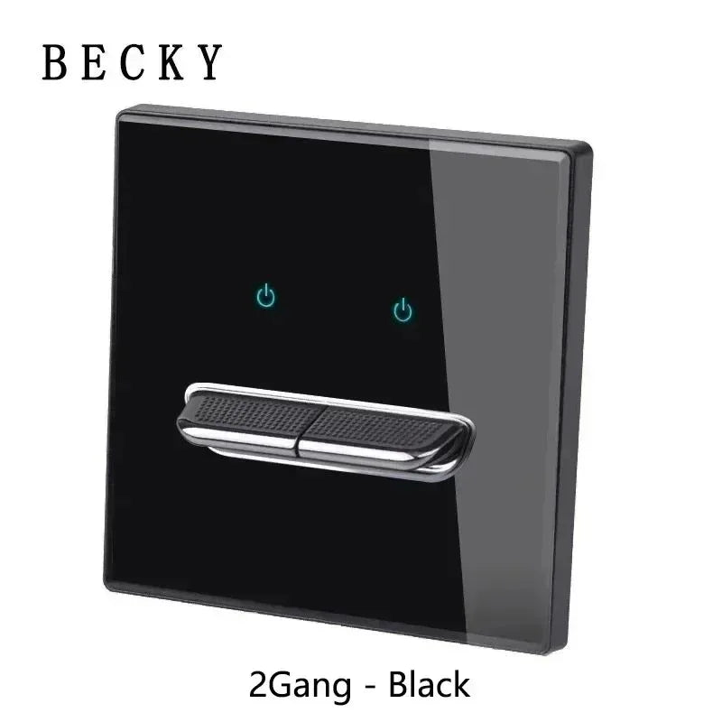 Modern Glass Panel Toggle Light Switch & Power Socket 16A