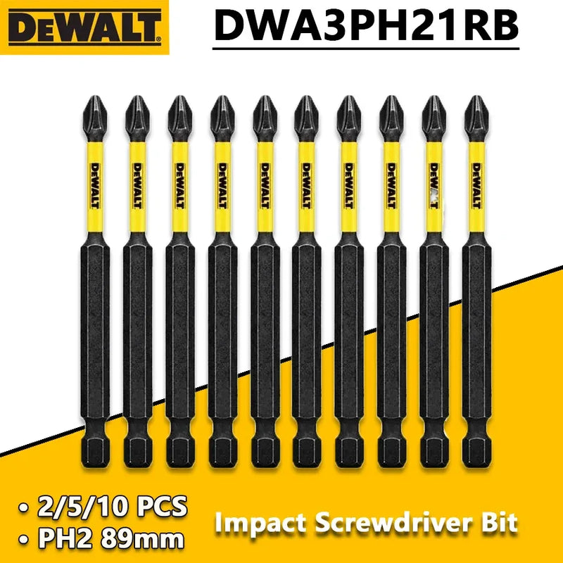 DEWALT PH2 89mm Impact Resistant Screwdriver Bit – High Hardness Electric Screwdriver Bit (2/5/10PCS) DWA3PH21RB