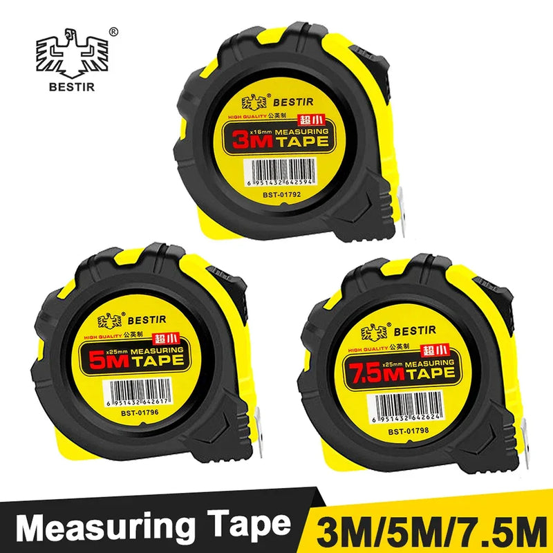 3m 5m 7.5m tape measure with metric and feet markings retractable measuring tool for construction and DIY