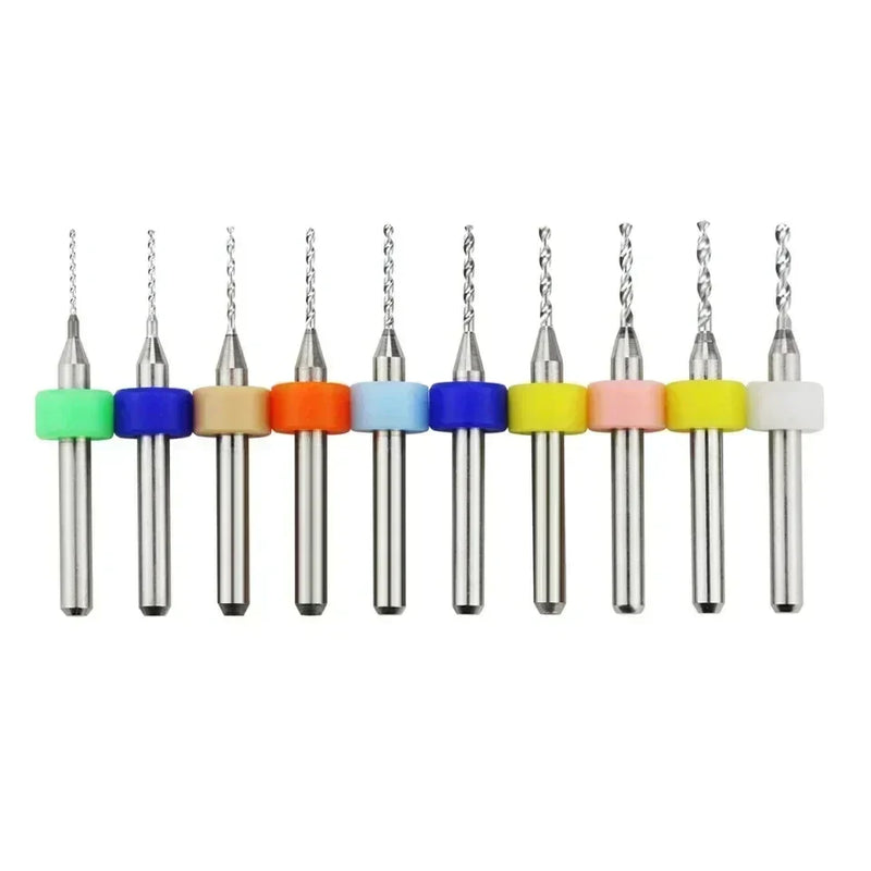 Tungsten Steel Micro Diameter PCB Drill Bit 10pcsDrill Bit Set 1/8 "Fixed Handle Mini Cnc Drill Bit 0.1-3.175mm