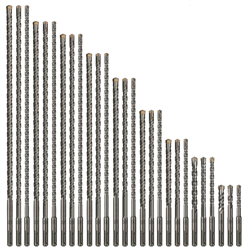 Extended Cross SDS Plus Hammer Drill Bit 110–500mm Through Wall Reinforced Concrete Drill Bit
