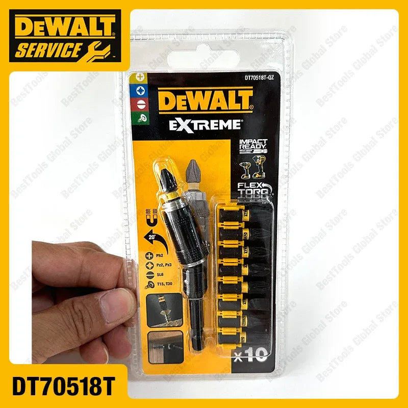 DEWALT DT70518 Magnetic Screwdriver Bit Set – 10PCS Extreme Impact Bits with Pivoting Tip Holder