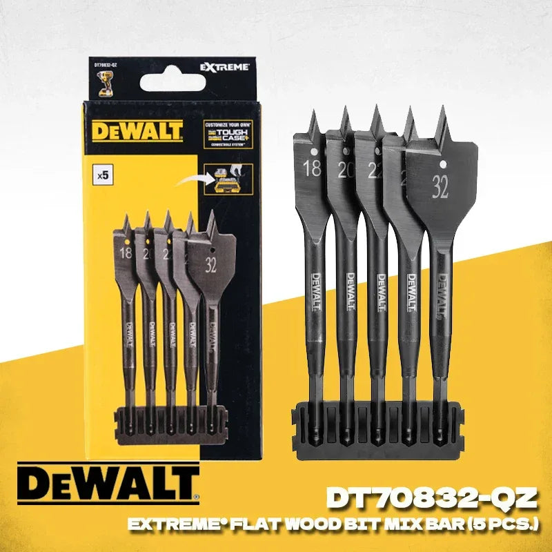 DEWALT DT70832-QZ Extreme Flat Wood Drill Bit Set – 5PCS Impact Driver Spade Bit Mix Bar