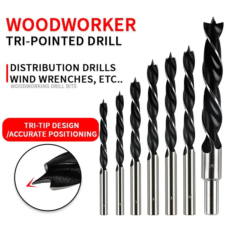 Woodworking Drill Bit Set 3/4/5/6/8/10 mm – Three-Point Hole Opener for Wood