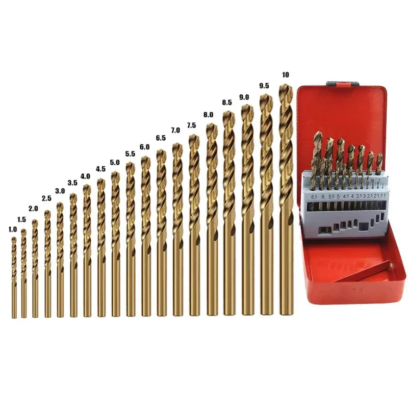 vvvvSLUGB Cobalt High Speed Steel Twist Drill Bit M35 Tool Set for Metal aHigh Speed Steel Twist Drill Bit M35 Tool Set for Metal and Stainless Steel Drilling Accessories