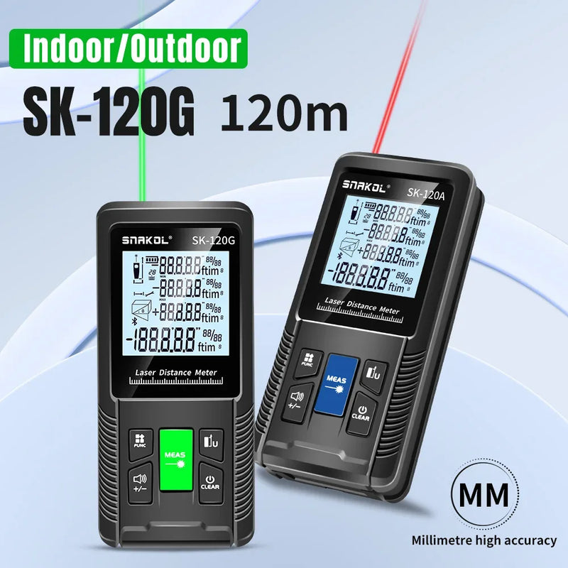 Snakol laser distance meter 120m digital rangefinder for accurate construction and indoor measurement