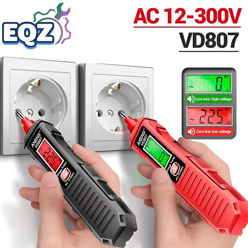 ANENG VD807 Digital Voltage Tester Pen Non-Contact AC 12-300V Test Pencil with Alarm Zero Fire Wire Detector 50/60Hz