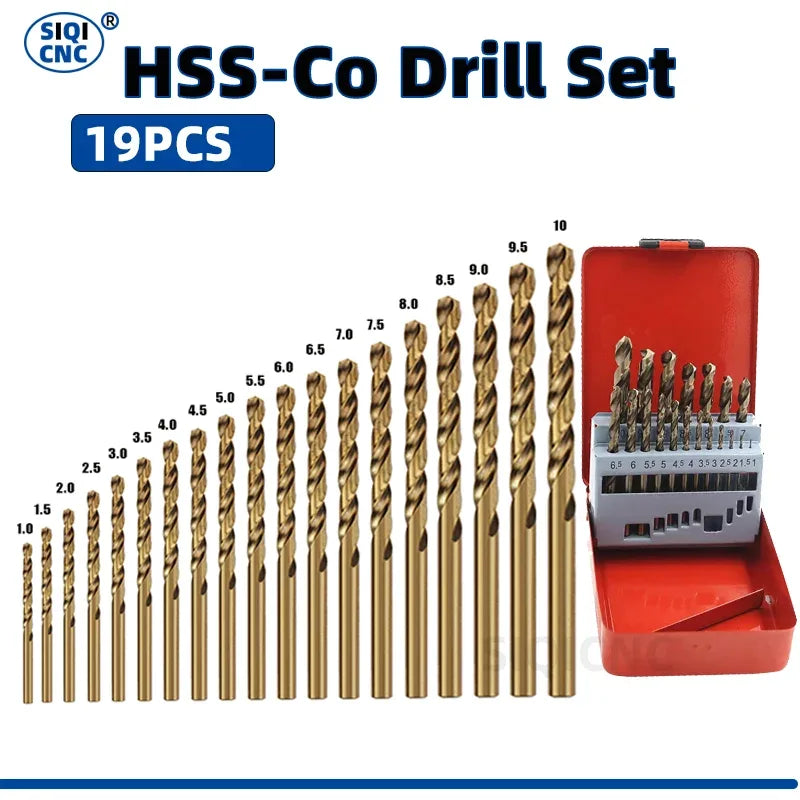 Cobalt M35 High-Speed Steel Twist Drill Bit Set – Stainless Steel & Metal Drilling Tool Accessories