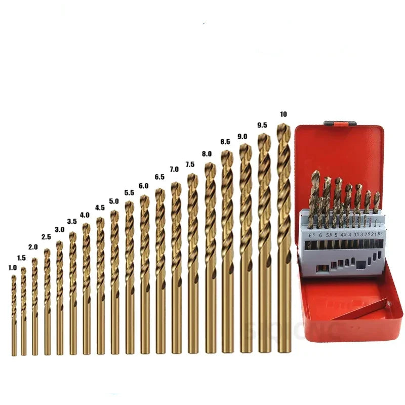 Cobalt HSS M35 Twist Drill Bit Set for Metal & Stainless Steel