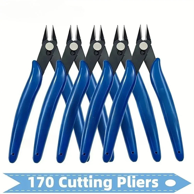 Blue Electrician Pliers for Wire Cutting and Side Snips