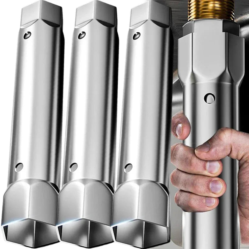 double ended pipe spanner socket wrench 23-27mm and 34-40mm for sink faucet drain and plumbing repair