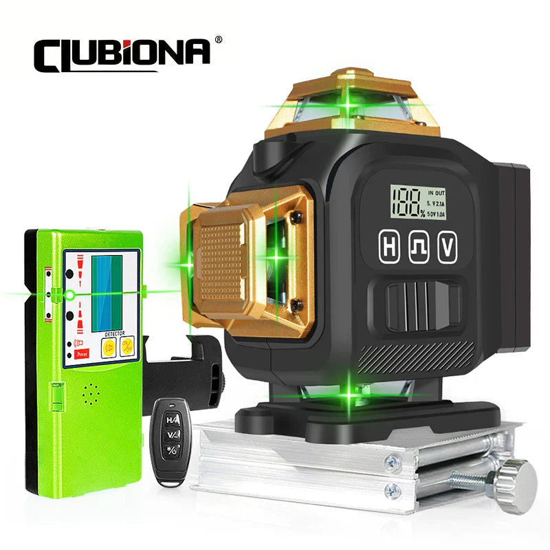 16-Line 4D Green Laser Level with 360° Rotation High-Precision