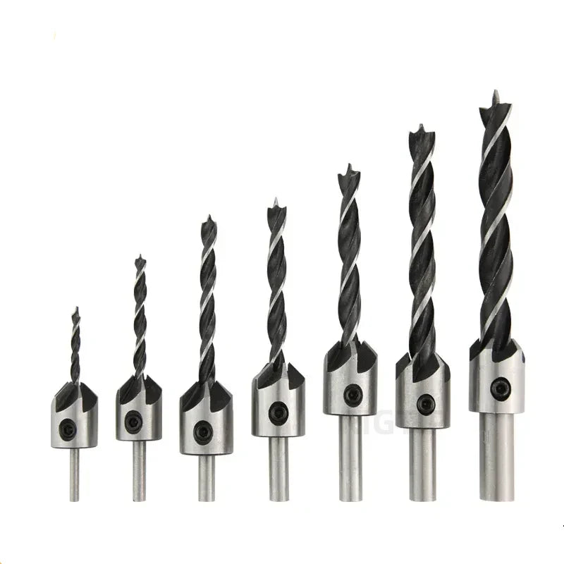 HSS Countersink Drill Bit Set 3mm–10mm – Woodworking Chamfer & Pilot Hole Bits