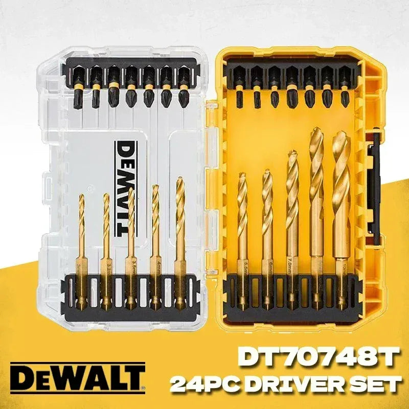 DEWALT DT70748T Flextorq 24PC Drill & Driver Bit Set – 3‑10 mm Metal & Screwdriver Bits