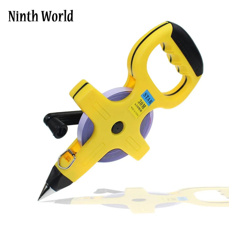 Long steel tape measure 30m 50m 100m retractable open reel metric measuring tape for construction and woodworking