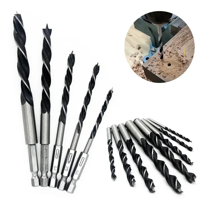 3/5PCS Quick Change Drill Bit Set 3-10mm – 1/4" Hex Shank HCS Bits for Wood & Metal