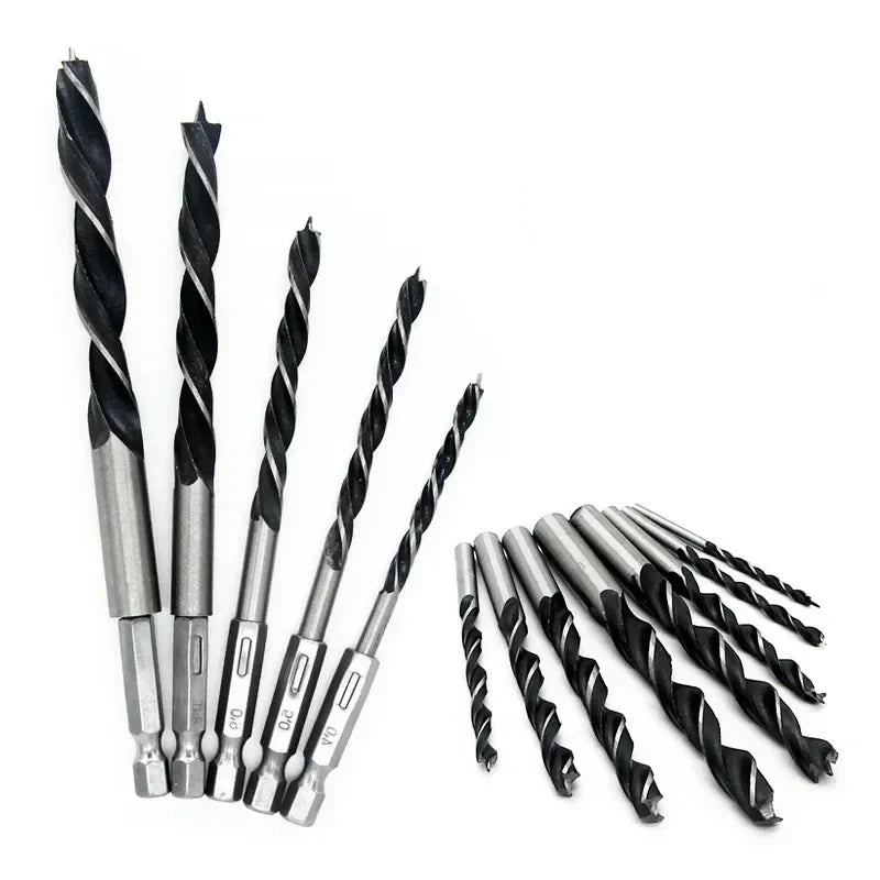 3/5pcs Quick Change Wood Drill Bit Set 3–10mm 1/4" Hex Shank HCS Drill Bits
