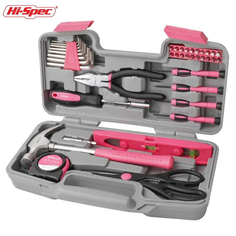 Multifunctional 18-39PCS Pink Tool Set for Women