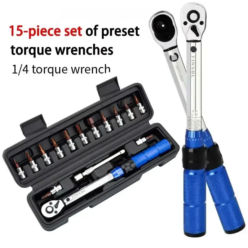 15-piece torque wrench set 1/4 2-24Nm UK
