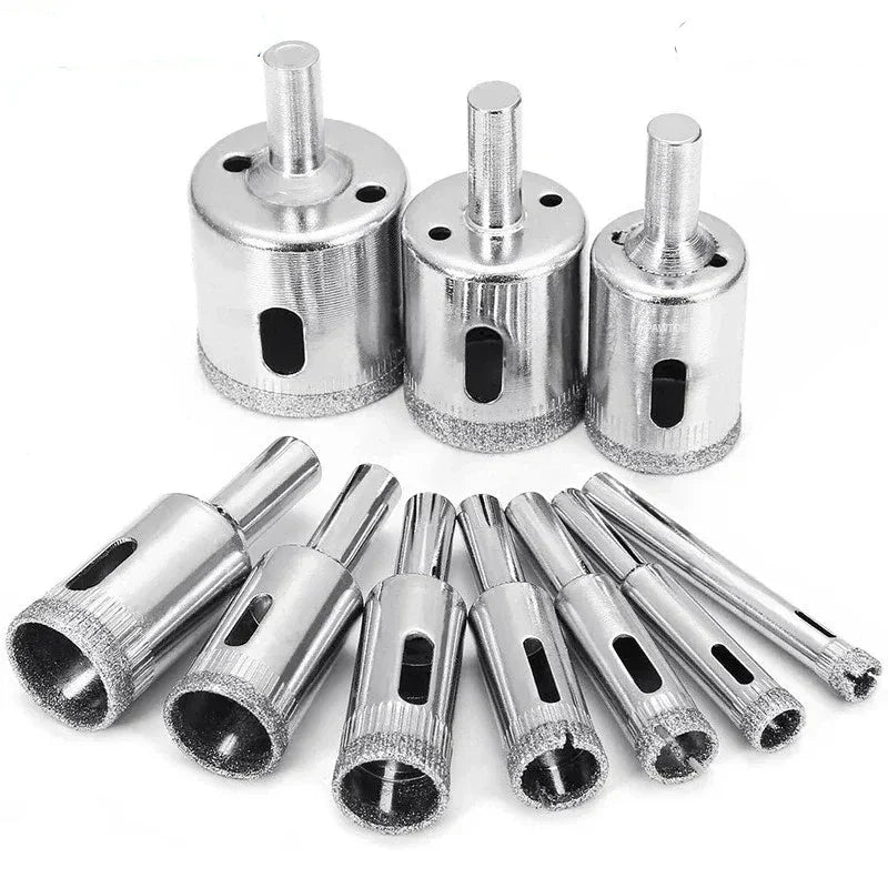 10PCS Diamond Hole Saw Drill Bits Set 3-50mm for Marble, Porcelain & Ceramic Tile