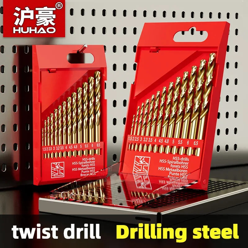 HUHAO 13PCS HSS Twist Drill Bit Set for Stainless Steel & Hard Metal – Metric Electric Drill Bits Kit