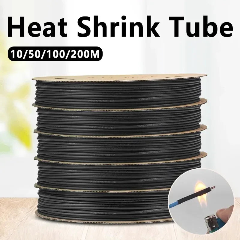 100m heat shrink tube black UK