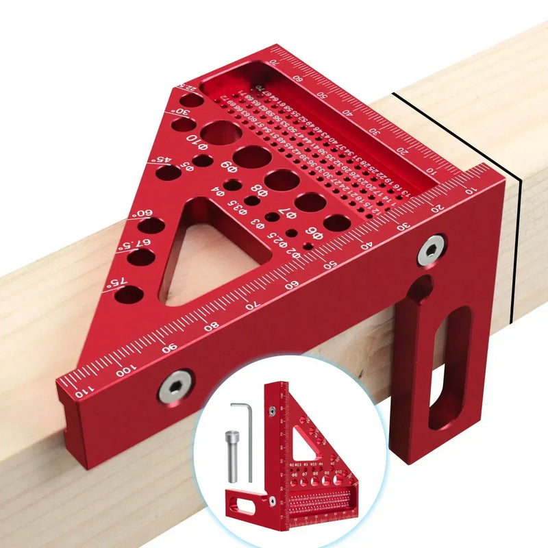 Carpenter Multi-angle Set Square – Precision T-square Aluminum Ruler for Woodworking & Construction