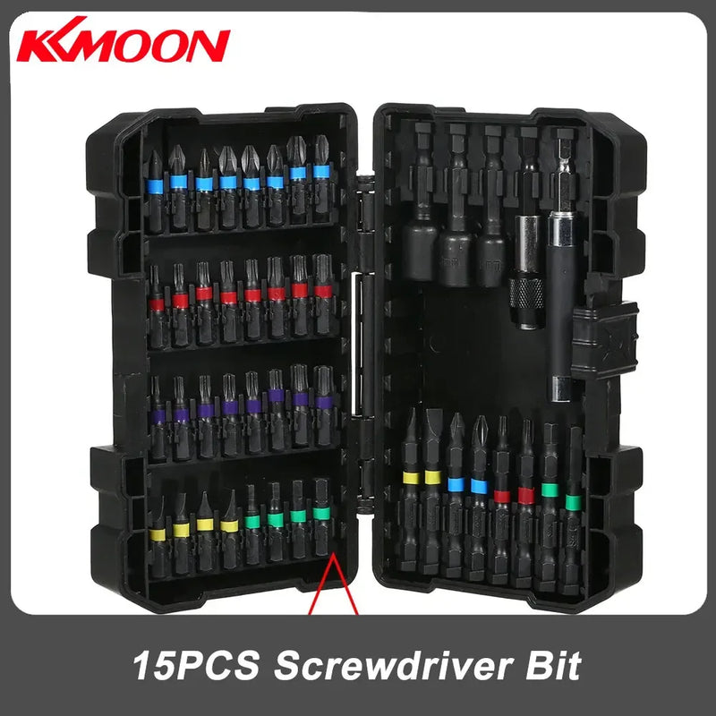 15PCS Drill & Screwdriver Bit Set – Impact Driver Bits for Wood, Metal, Steel & Security Screws