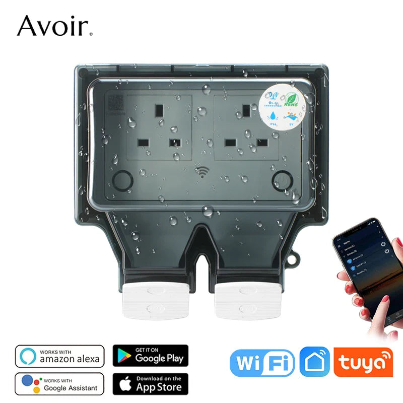 Smart Socket with Wifi - Outdoor IP66 Waterproof– Dual UK Outlet