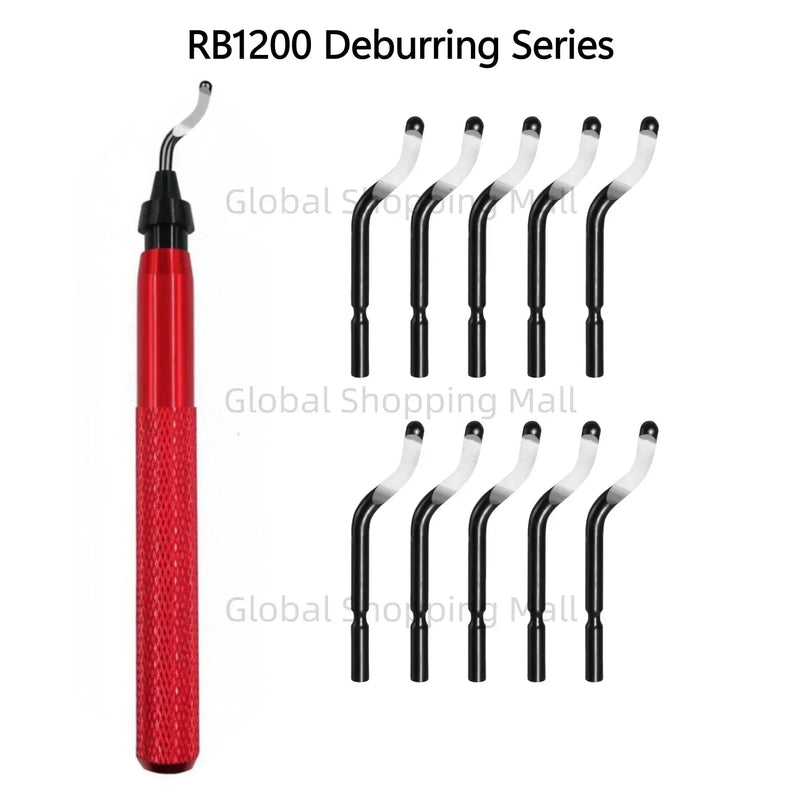 RB1200 deburring tool kit with 1/10/11 rotary blades and metal handle