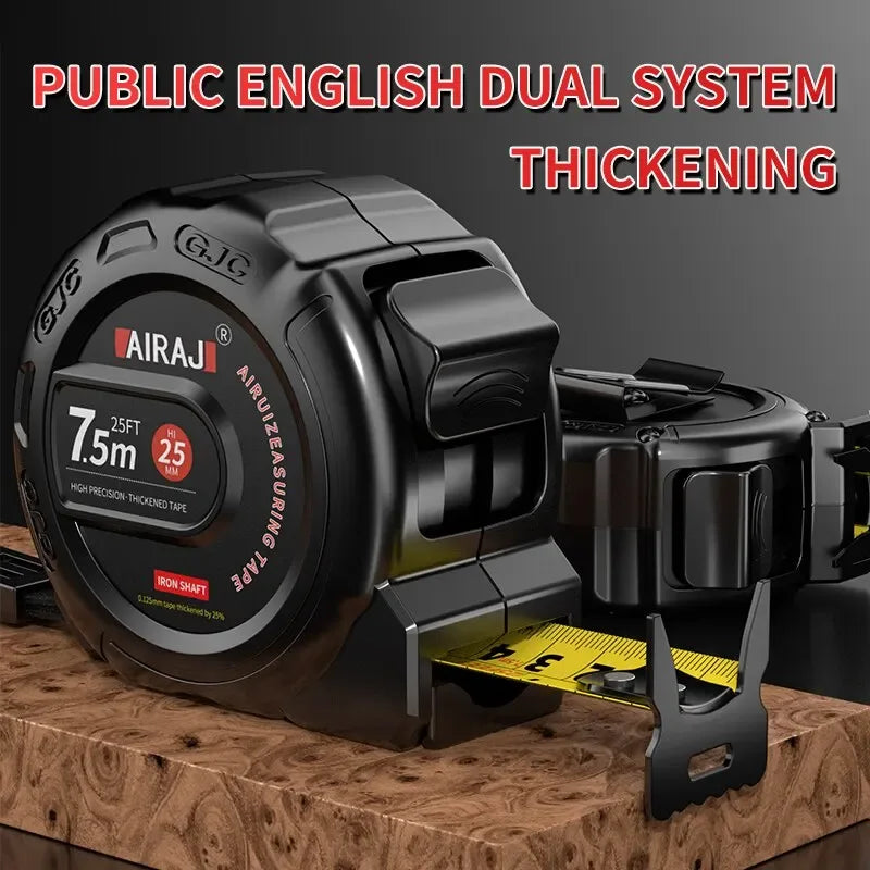 Premium retractable measuring tape 3M, 5M and 7.5M with metric and feet markings and lock feature for home and DIY use