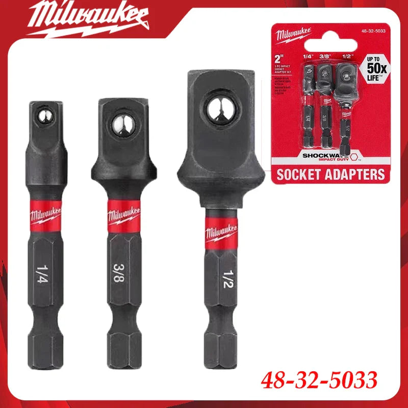 Milwaukee Shockwave Hex Shank Socket Adapter Set