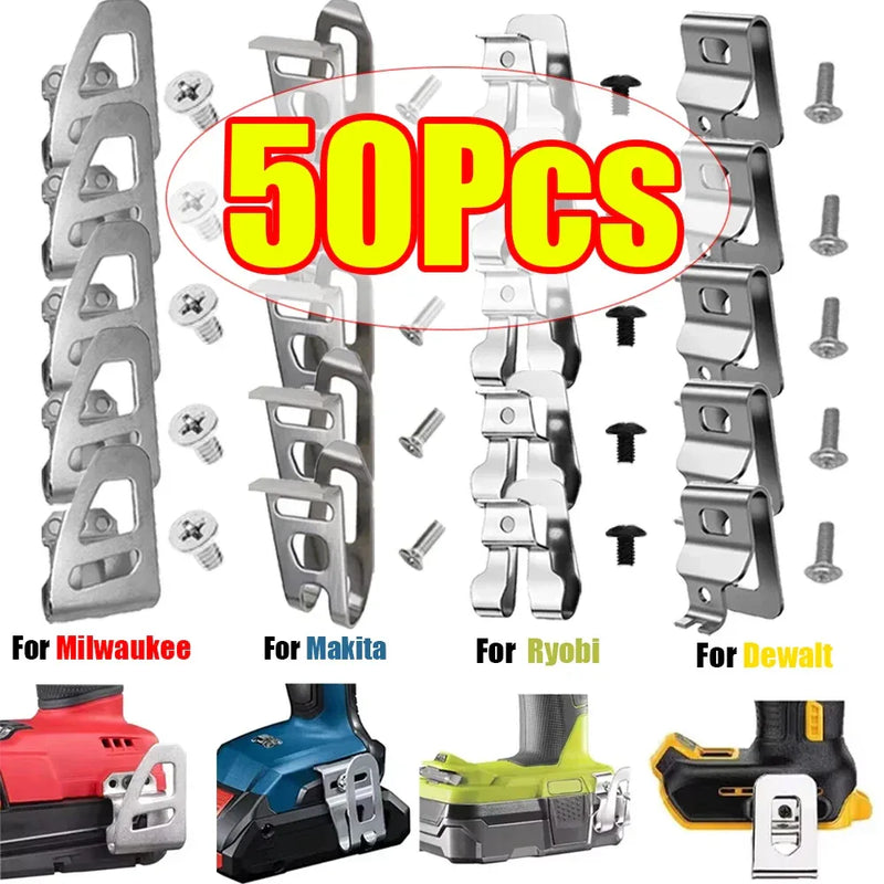 1-50PCS Belt Clip Hook Bit Holder – Screwdriver & Drill Bit Organizer for Makita, DEWALT