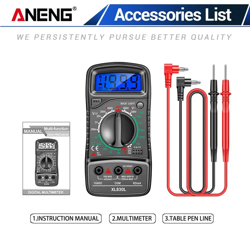 ANENG XL830L digital multimeter ESR capacitance automotive electrical tester