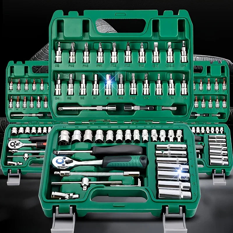 AIRAJ 46/53-Piece Car Repair Tool Kit with Socket Set