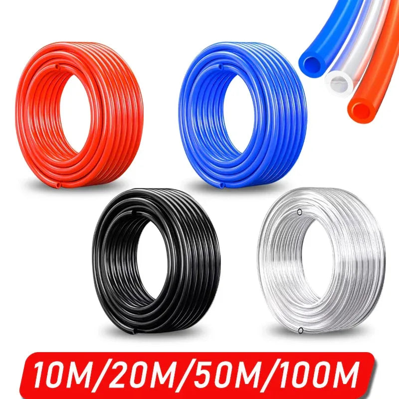 Pneumatic Air Hose Polyurethane Tube 10M–100M – 4mm to 12mm Compressor Pipe Line Tubing