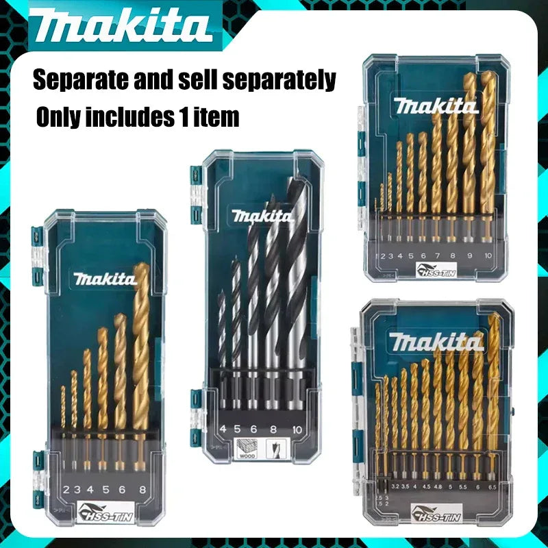 Makita Twist Drill Impact Bit Set HSS-Tin Multifunctional Package Antirust Sealed