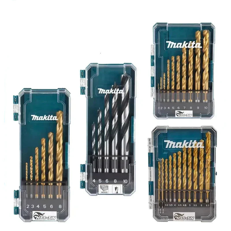 Makita Twist Drill Impact Bit Set HSS-Tin Multifunctional Package Antirust Sealed Box